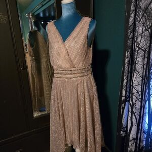 VENUS Pink Metallic One-Shoulder Cocktail Dress